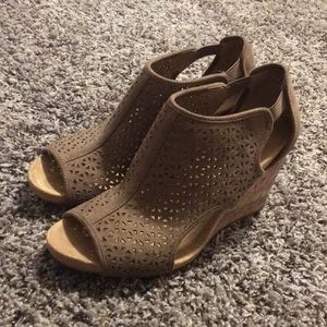 Brown wedge sandals